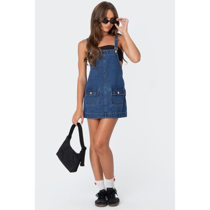 Alina | Overall Denim Mini Dress